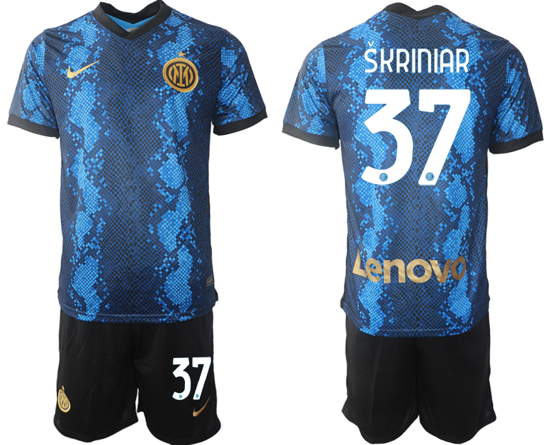 Men 2021-2022 Club Inter Milan home blue #37 Nike Soccer Jersey->inter milan jersey->Soccer Club Jersey